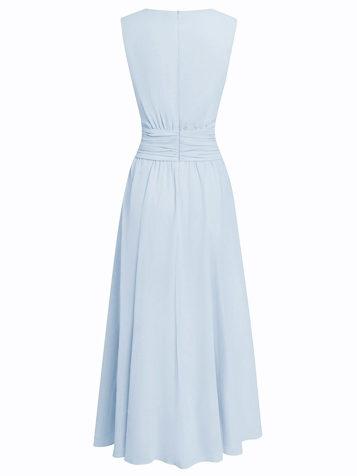 Vestido Mujer Maxi | Silueta A-Line sin mangas cuerpo fruncido