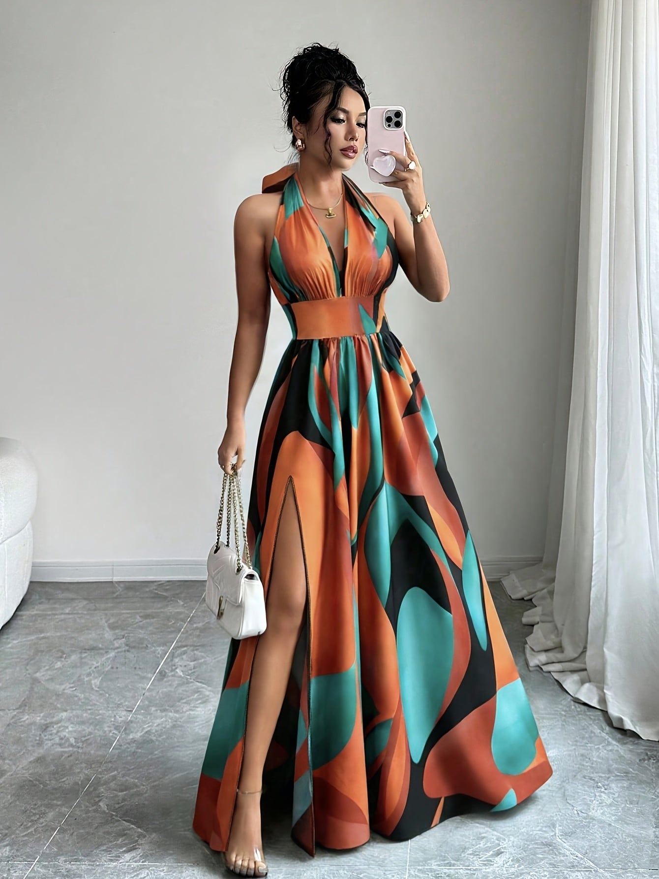 Vestido Mujer Maxi | Diseño sin espalda y sin mangas floral