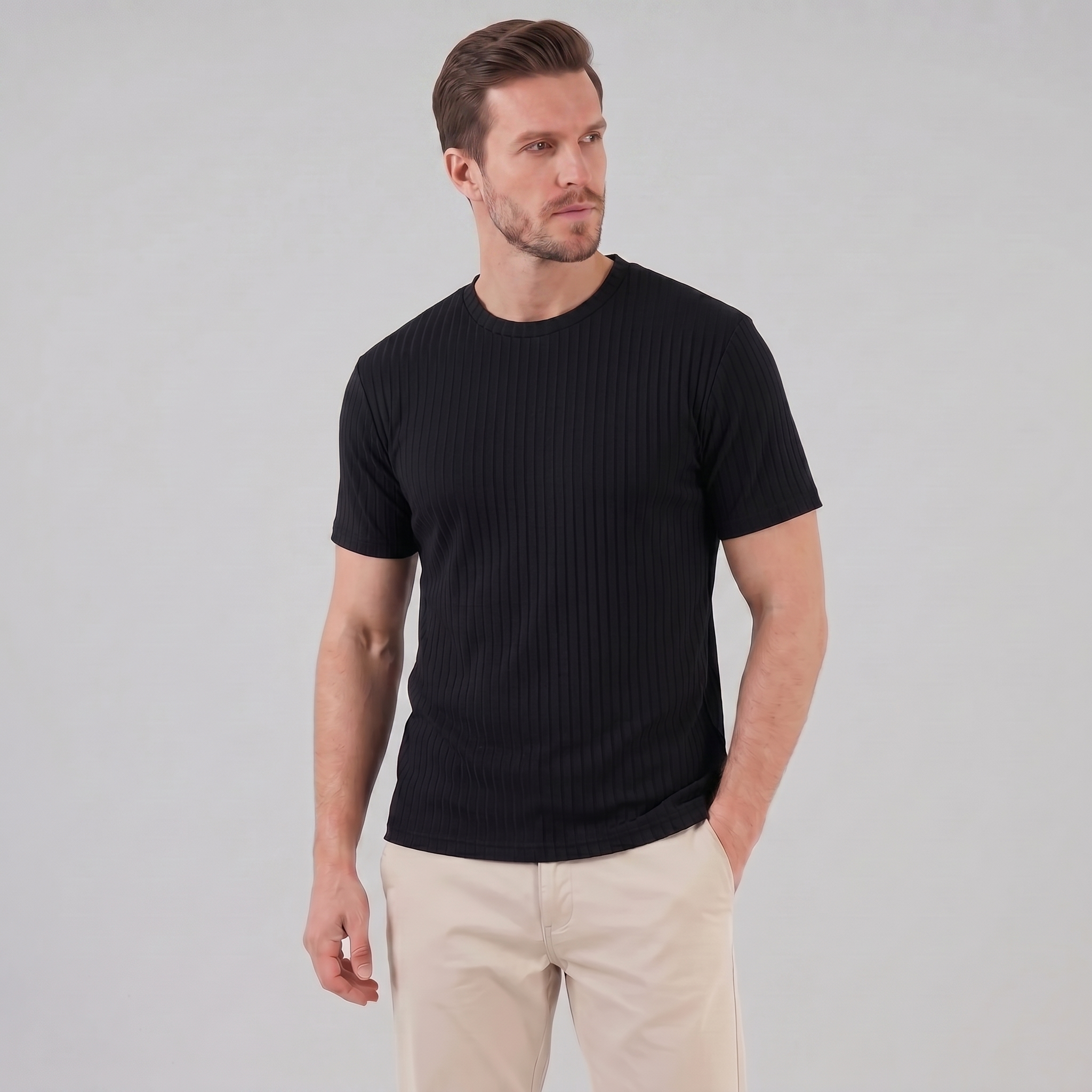 Camisa Hombre Henley | Corte Slim Manga Larga Casual