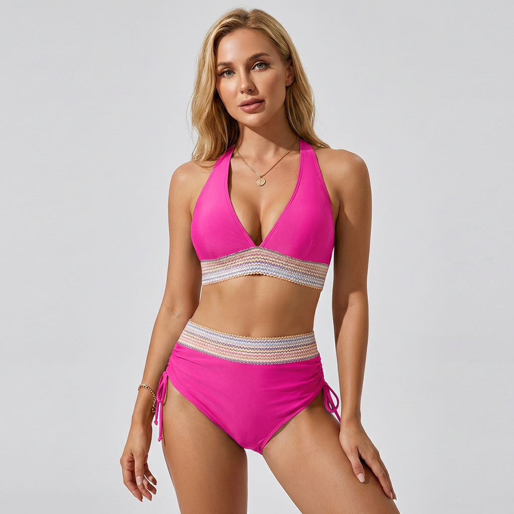 Bikini mujer | dos piezas con cintura alta y tirantes