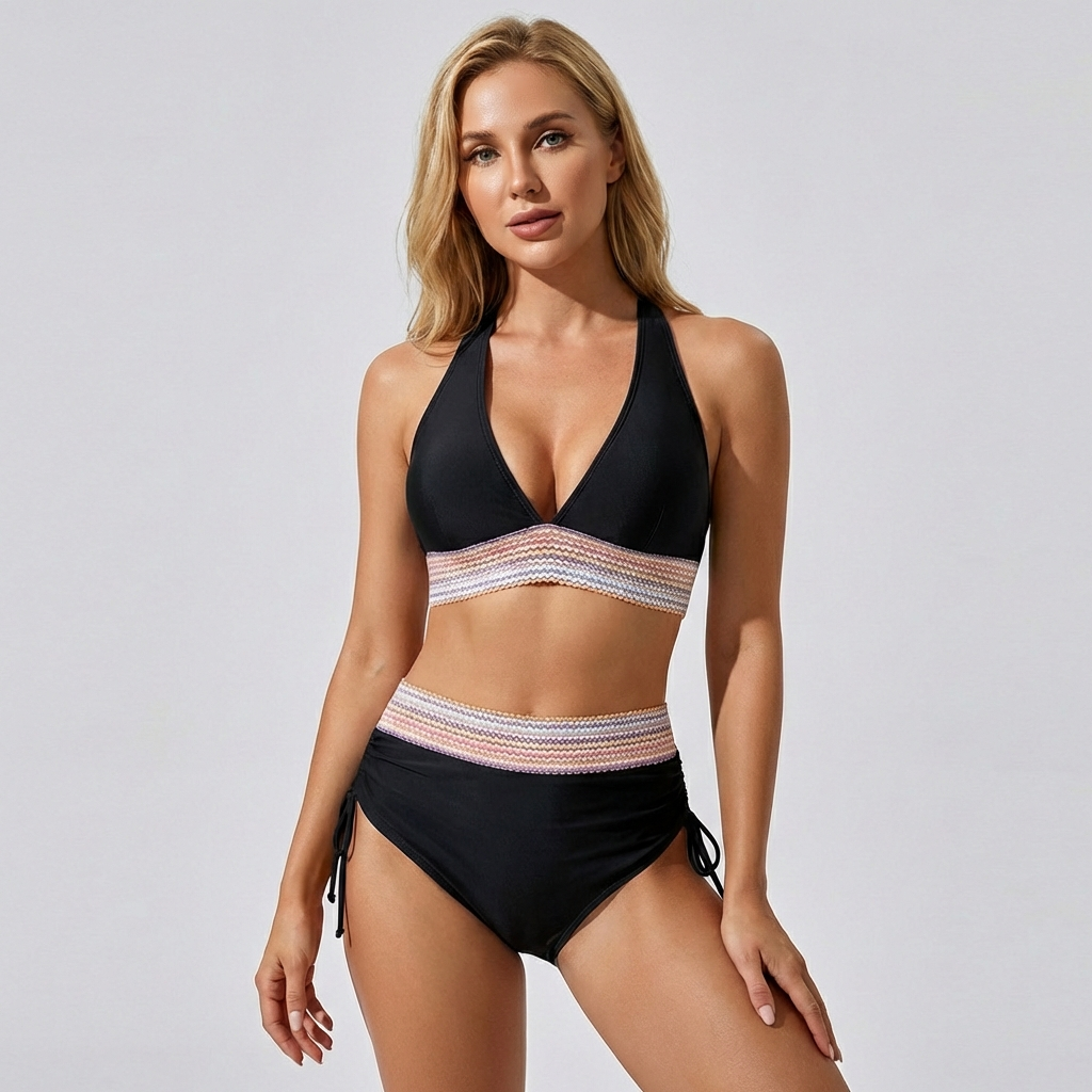 Bikini mujer | dos piezas con cintura alta y tirantes