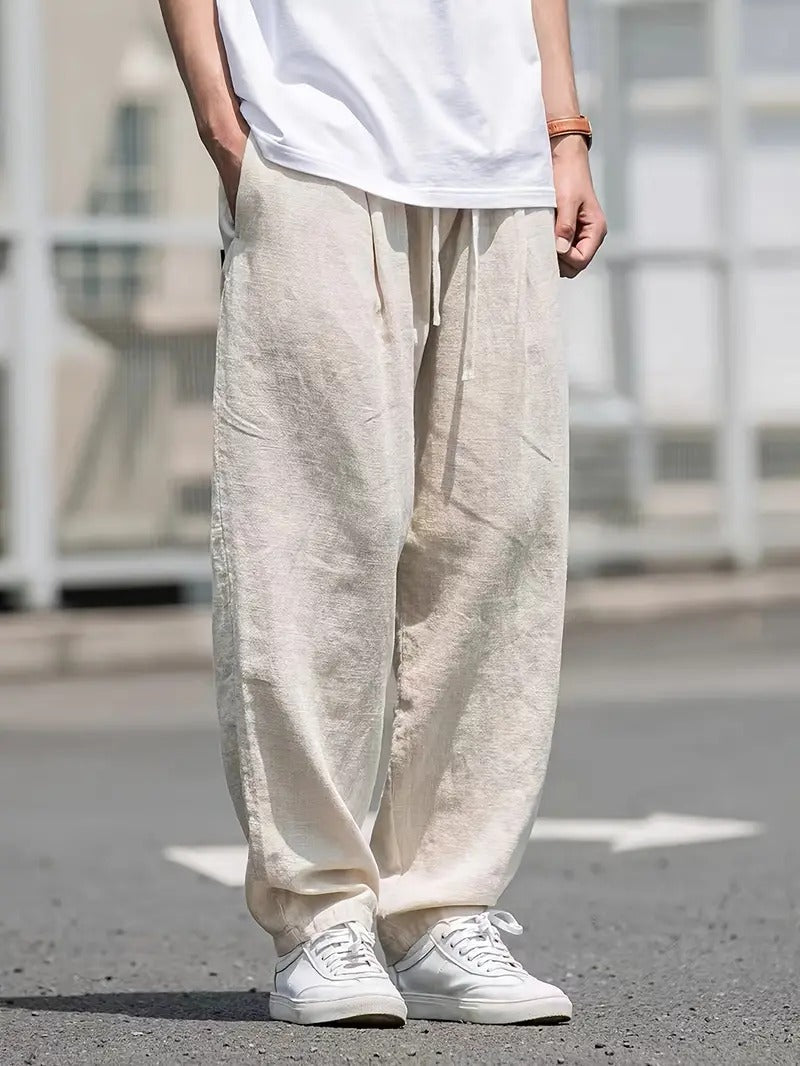 Pantalón Hombre | Corte Amplio con Cintura Elástica y Bolsillos