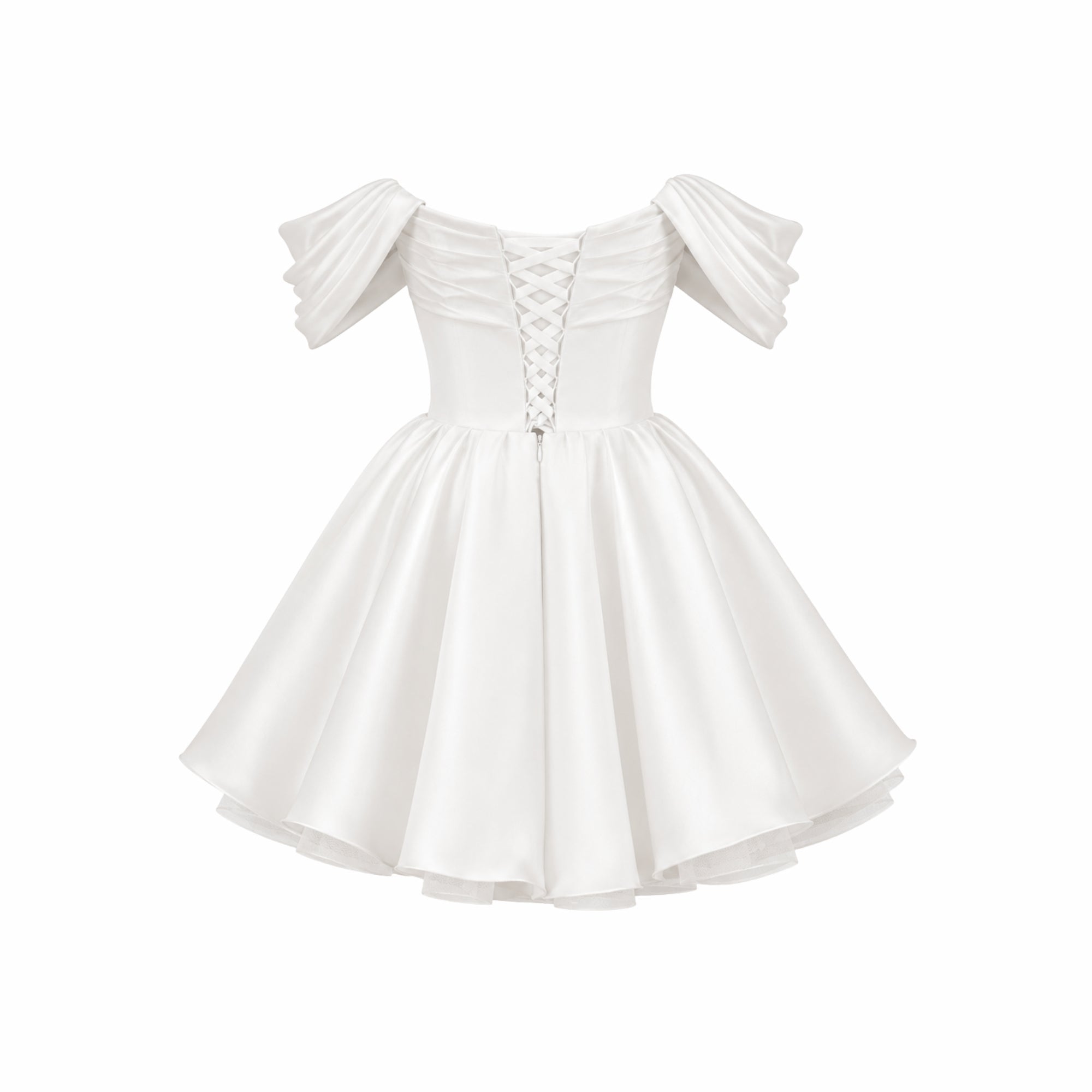 Vestido Mini Mujer | Escote Hombros Descubiertos y Mangas Abullonadas