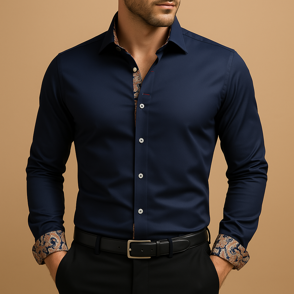 Camisa Hombre | manga larga con cuello y cierre frontal