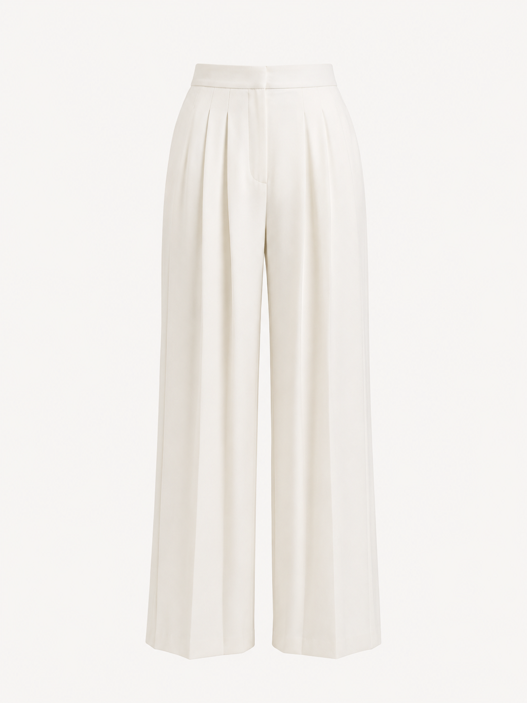 Pantalones Mujer | Talle Alto Con Pernera Ancha Y Pliegues
