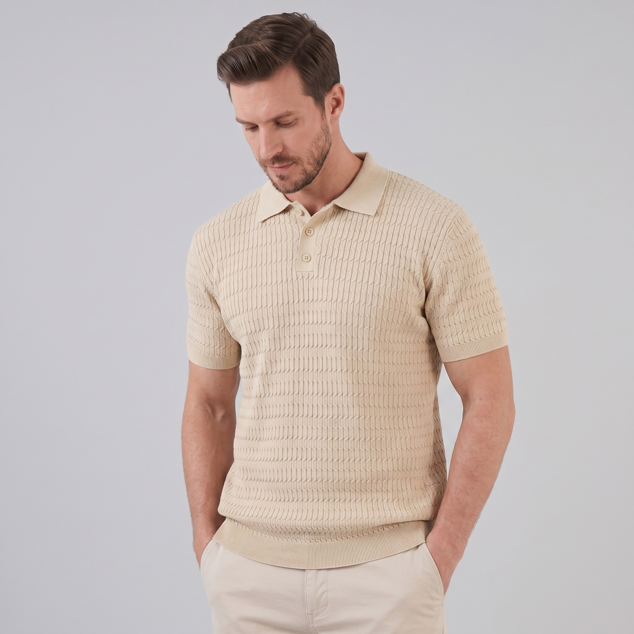 Polo Hombre Slim Fit | Cuello clásico y cierre de tres botones