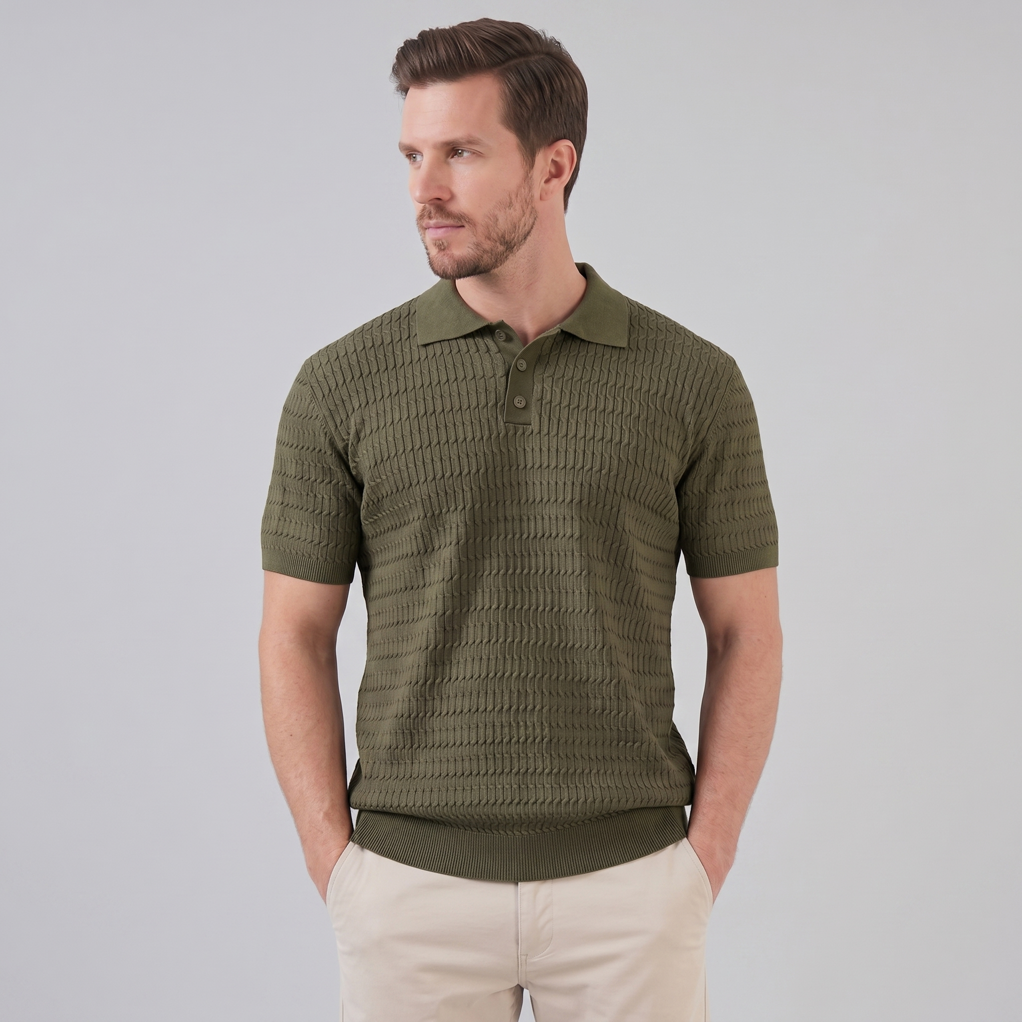 Polo Hombre Slim Fit | Cuello clásico y cierre de tres botones