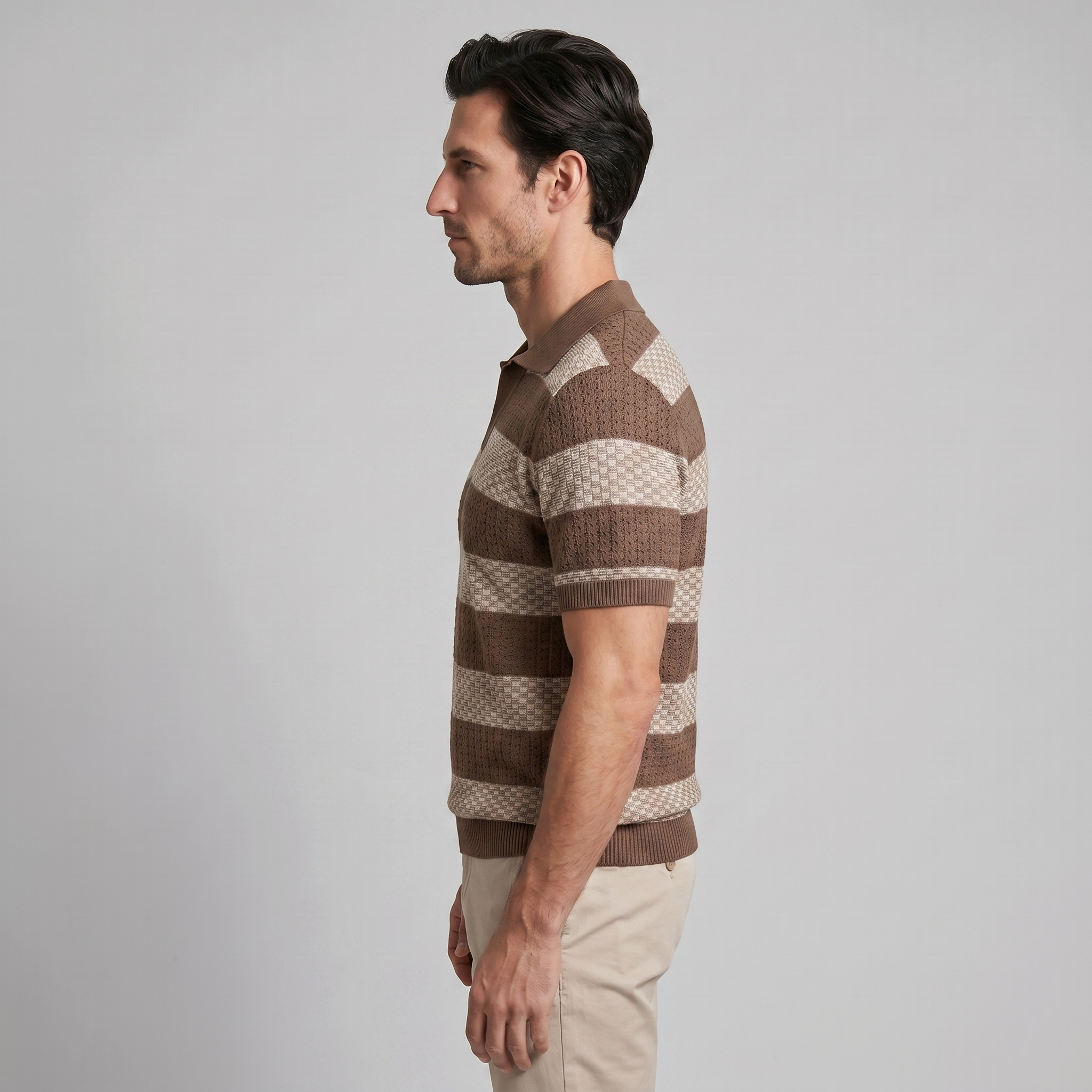 Polo Hombre de Manga Larga | Corte Regular con Cuello Abierto