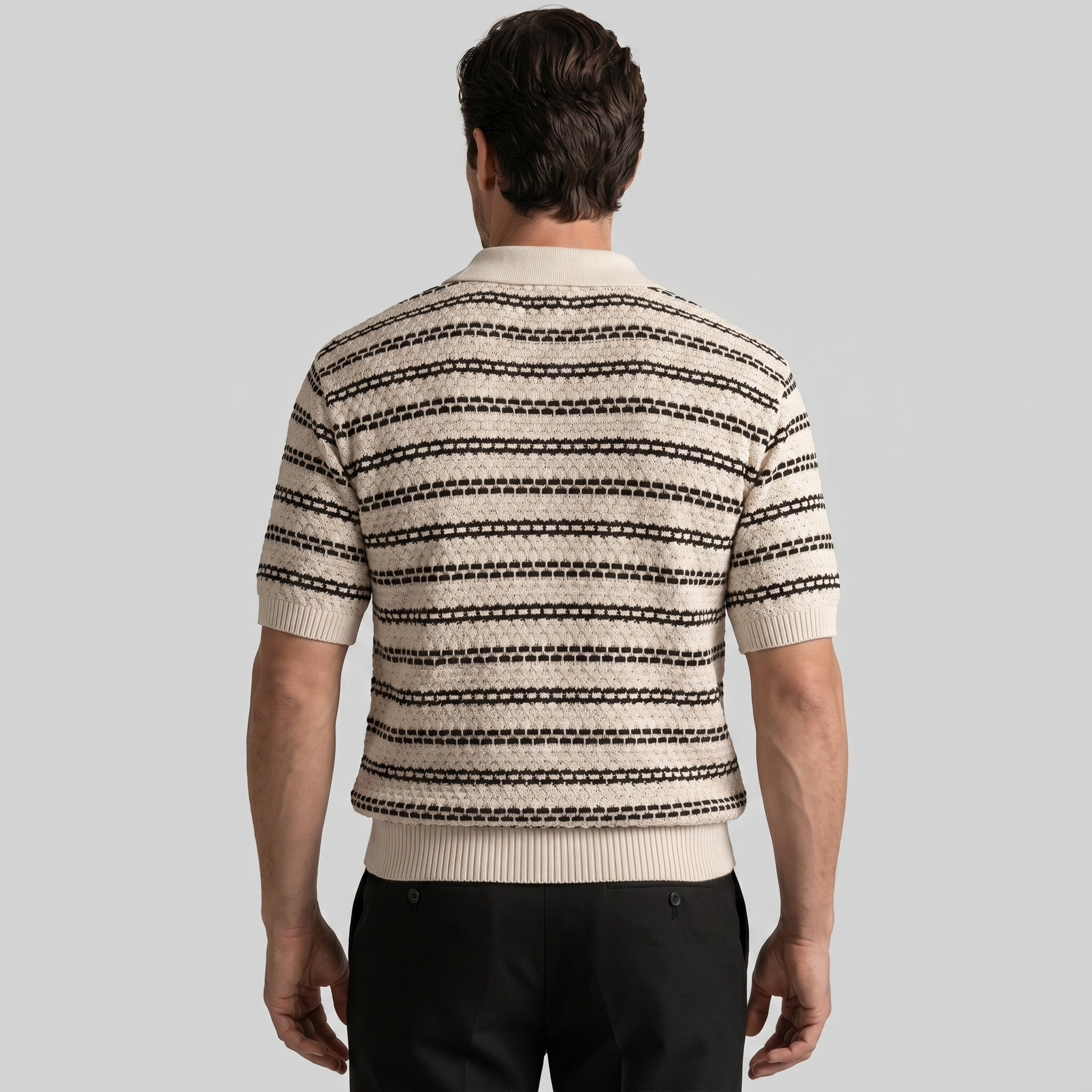 Polo Hombre | Corte Entallado con Patrón de Rayas Clásico