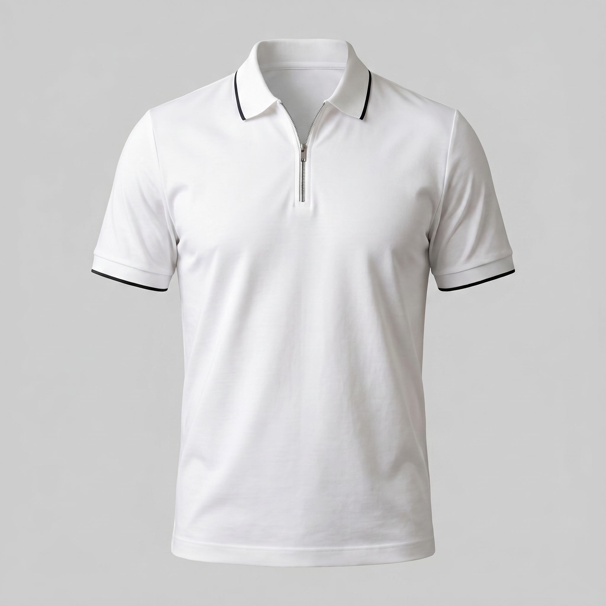 Polo Hombre Manga Corta | Cuello Estructurado con Cremallera