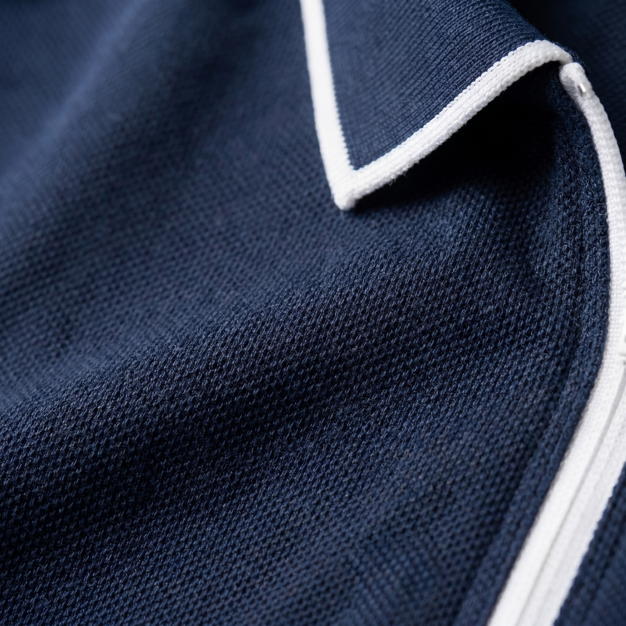 Polo Hombre Manga Corta | Cuello Estructurado con Cremallera