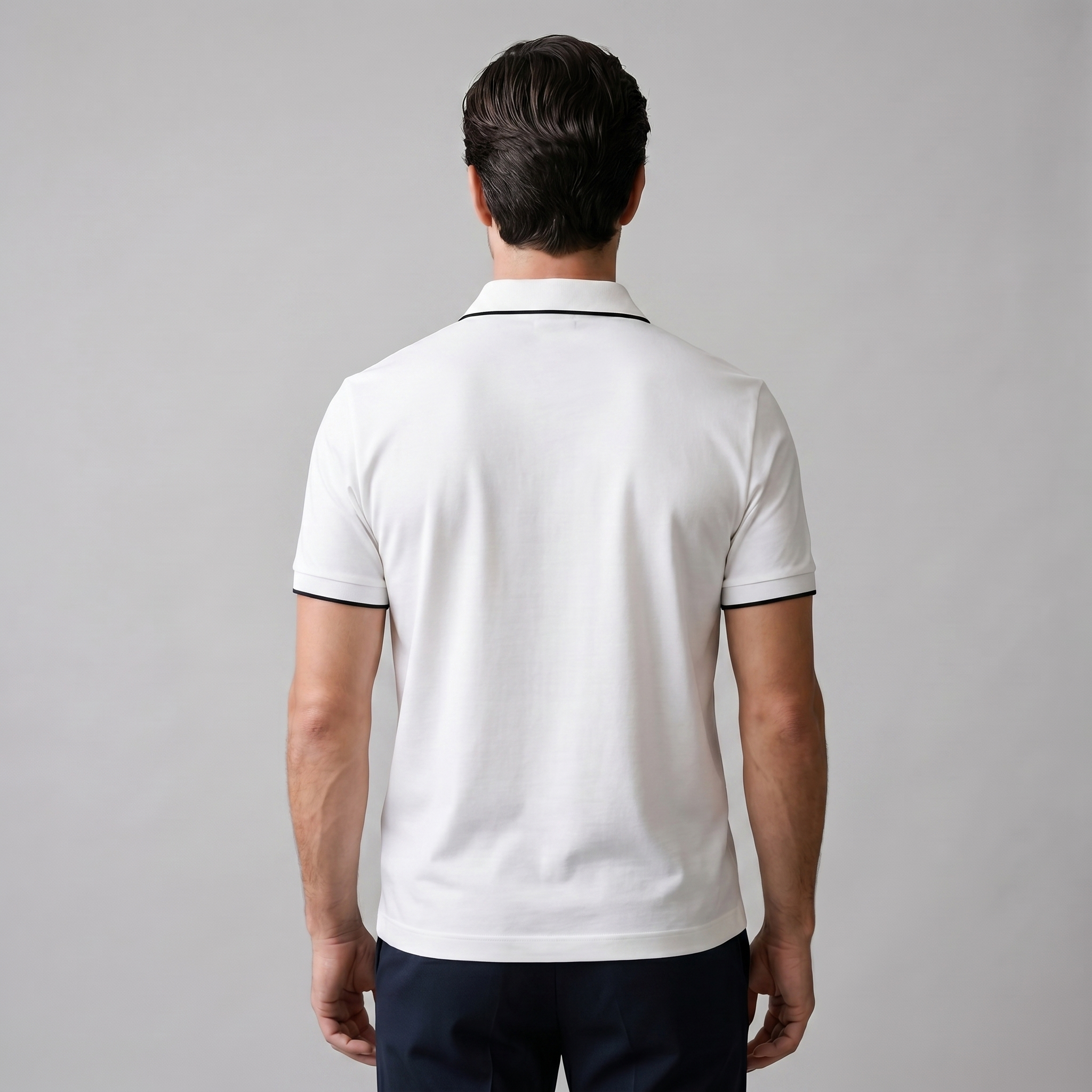 Polo Hombre Manga Corta | Cuello Estructurado con Cremallera