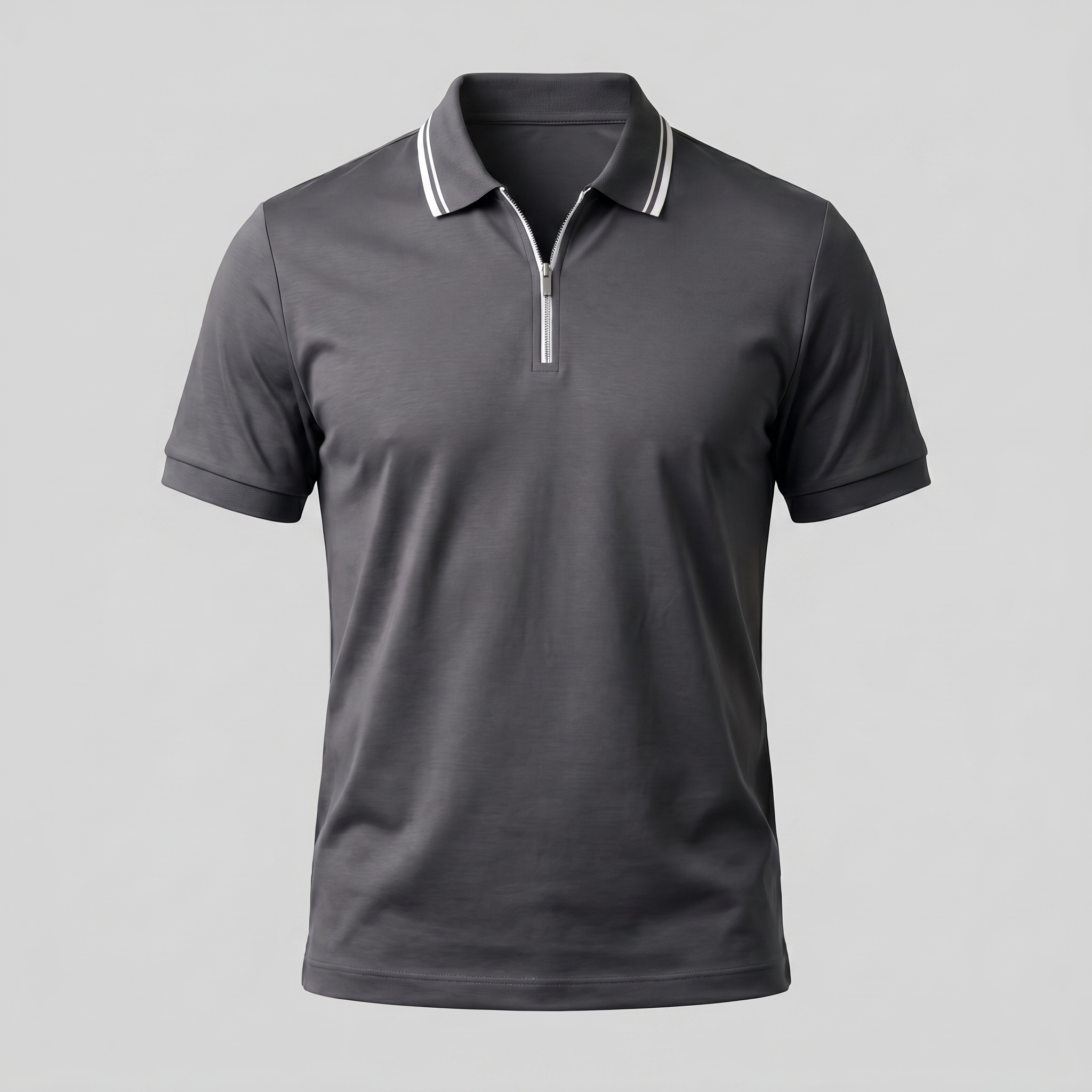 Polo Hombre Manga Corta | Cuello Estructurado con Cremallera
