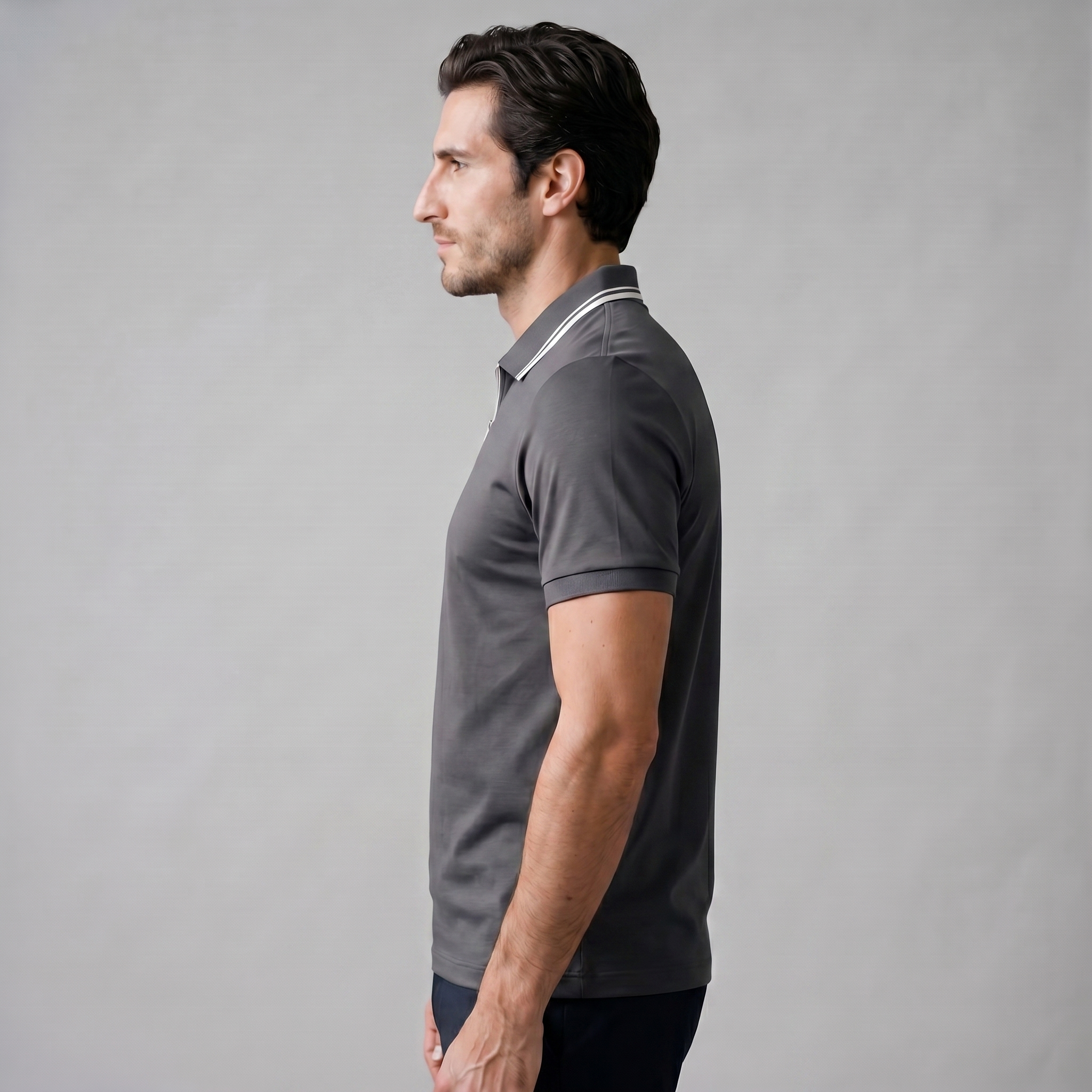 Polo Hombre Manga Corta | Cuello Estructurado con Cremallera