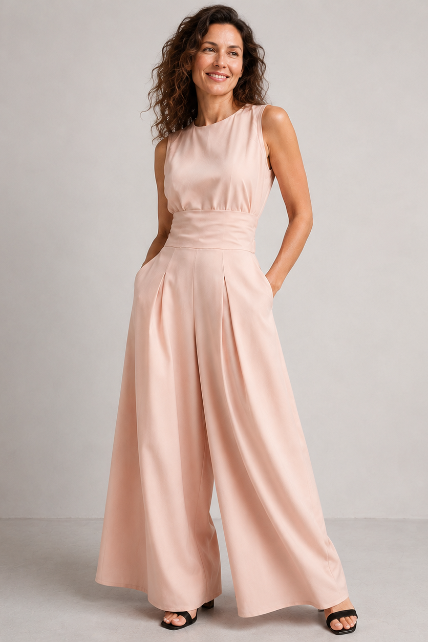 Traje Mujer | Conjunto de dos piezas top sin mangas y pantalón ancho