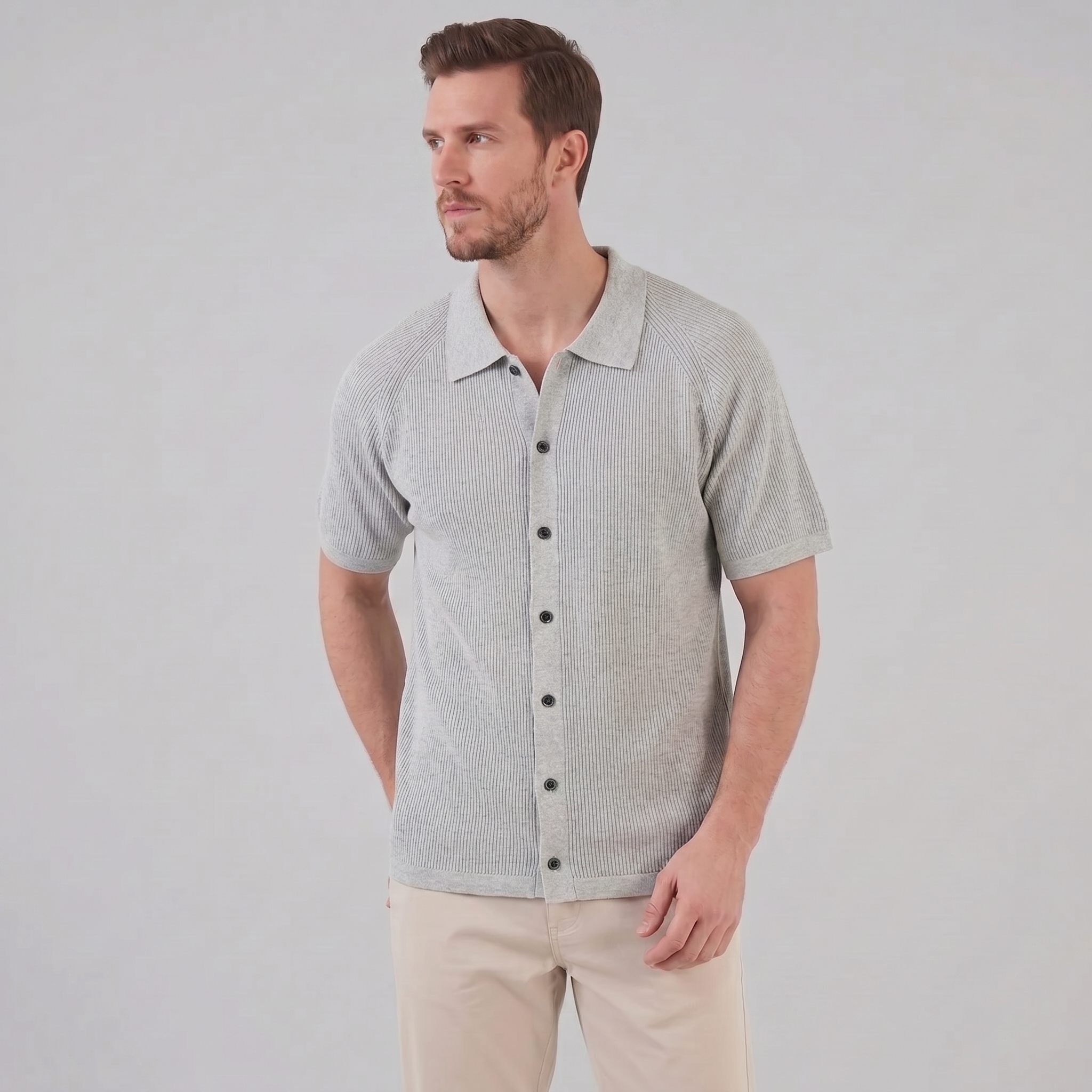 Polo Hombre | Cuello clásico con cierre de botones y manga larga