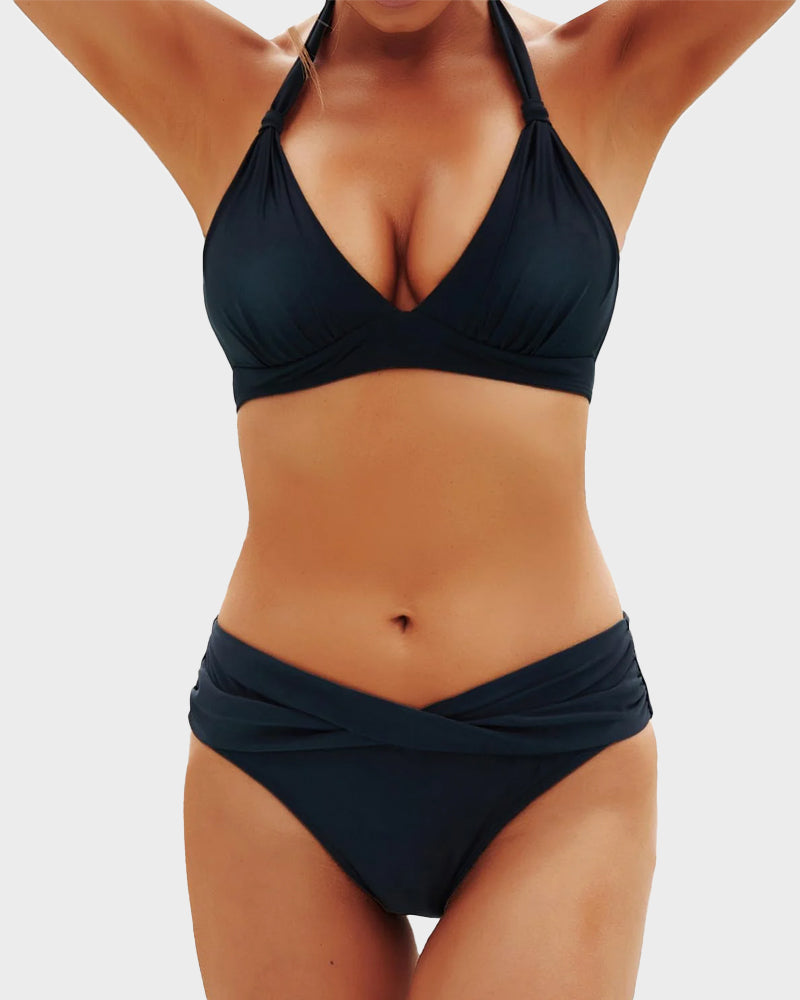 Bikini mujer | top triangular con banda inferior cruzada