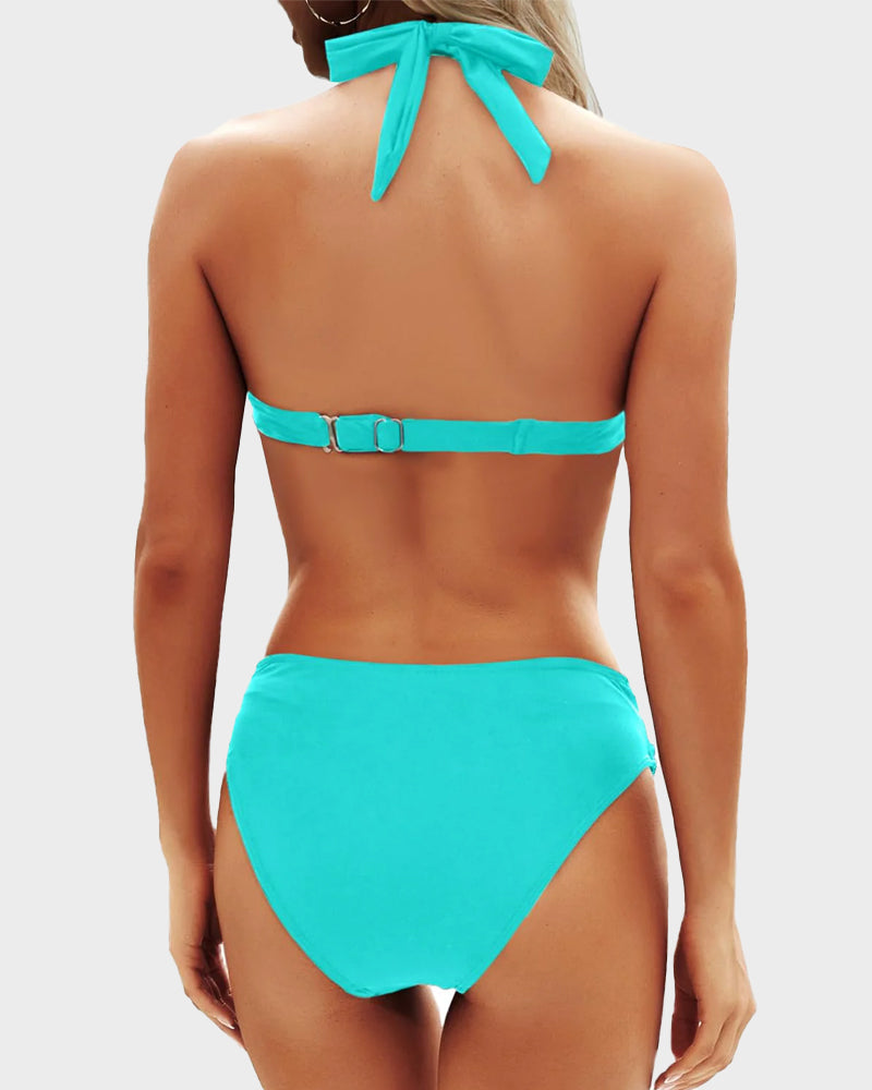 Bikini mujer | top triangular con banda inferior cruzada