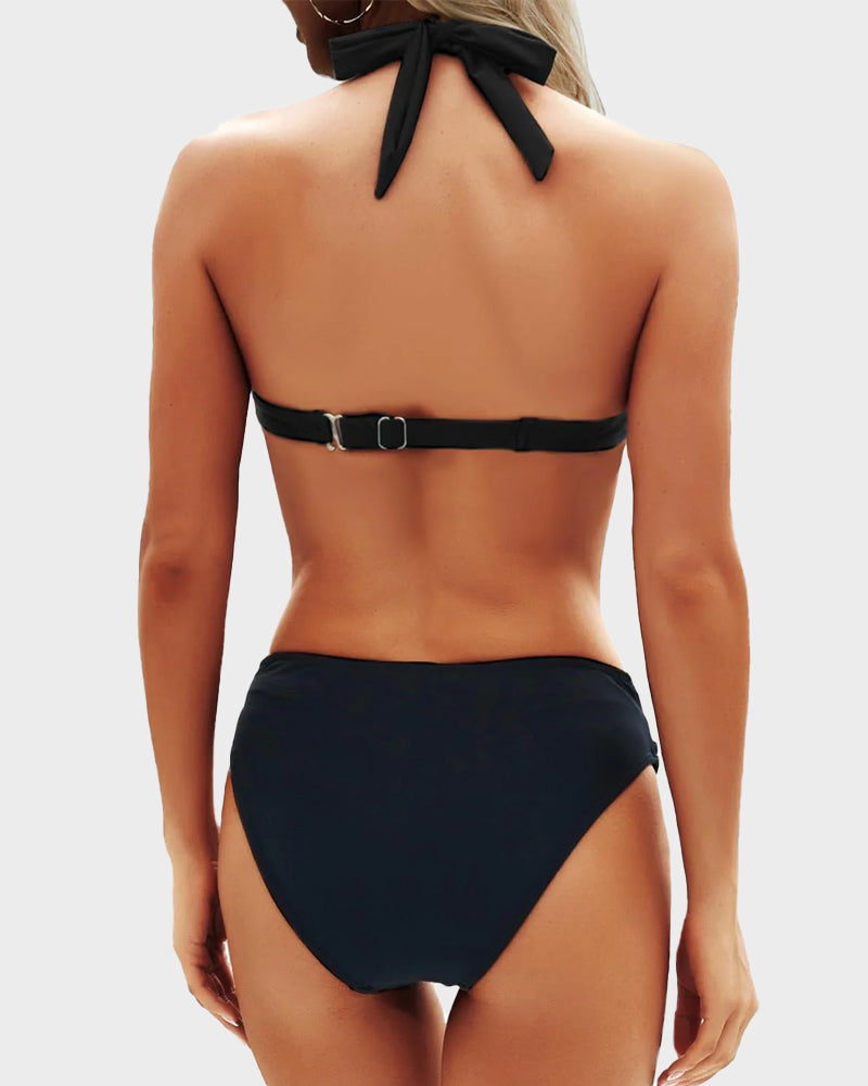Bikini mujer | top triangular con banda inferior cruzada