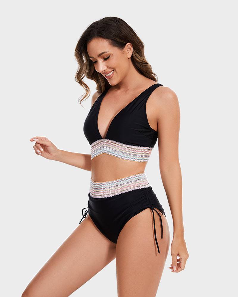 Bikini mujer | banda ancha inferior con ajuste lateral mediante cordones