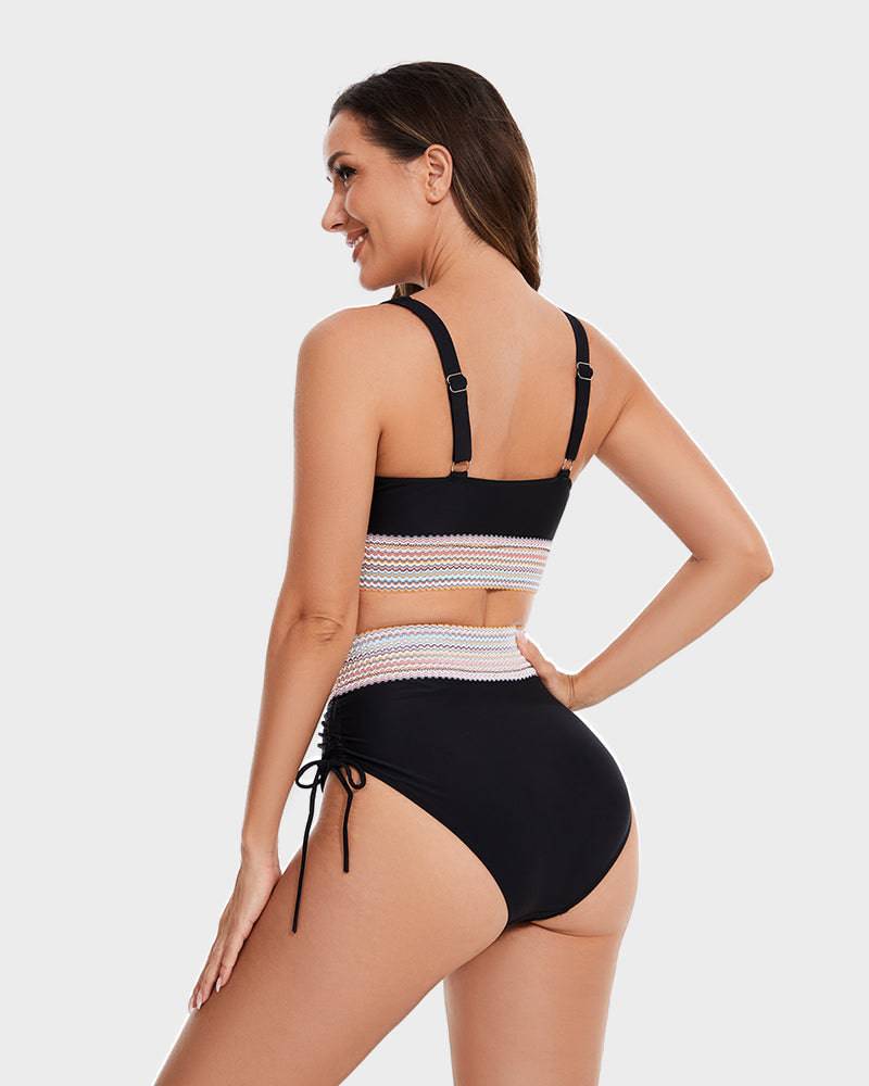 Bikini mujer | banda ancha inferior con ajuste lateral mediante cordones