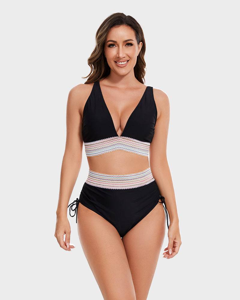 Bikini mujer | banda ancha inferior con ajuste lateral mediante cordones