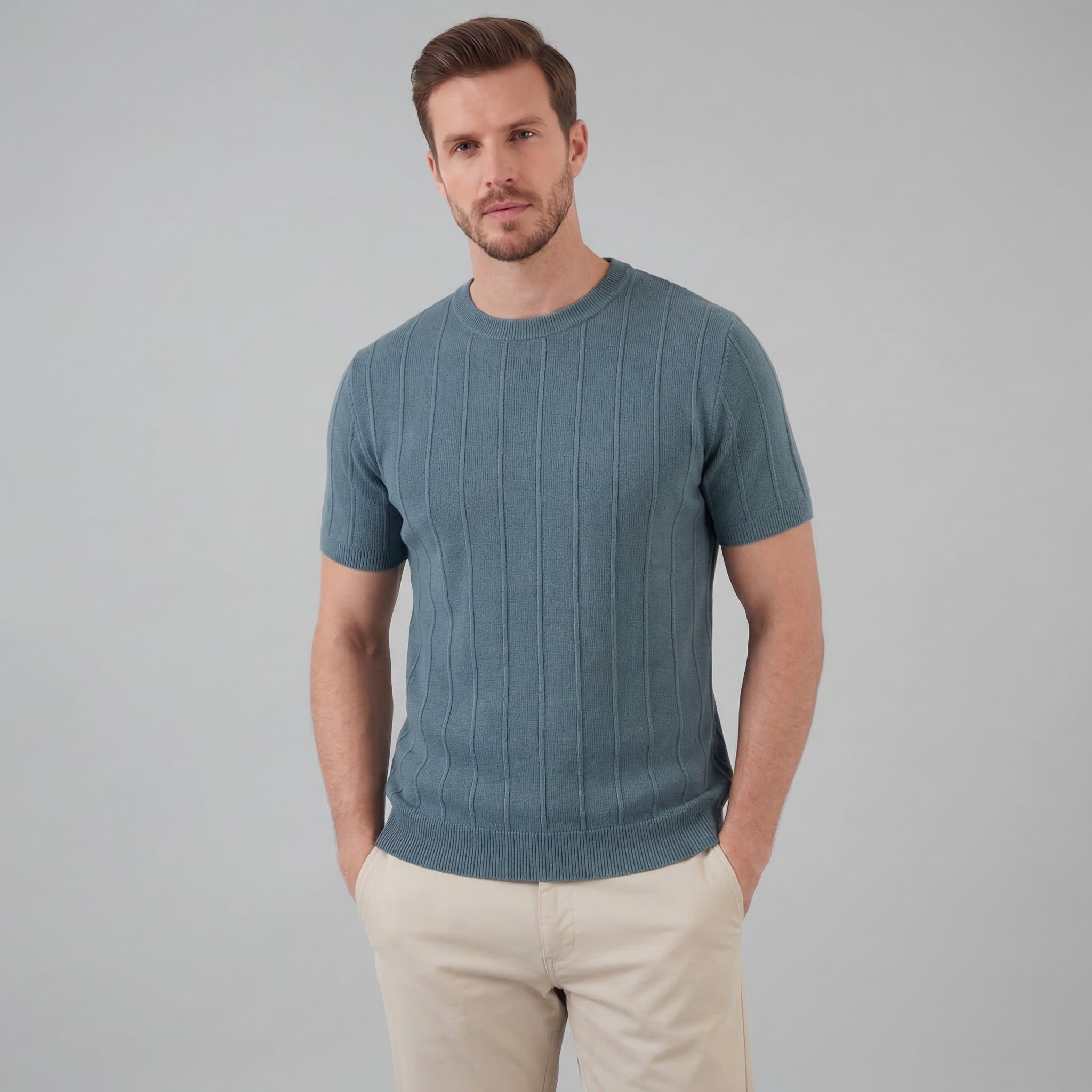 Camiseta Hombre | Tejido Acanalado de Manga Larga