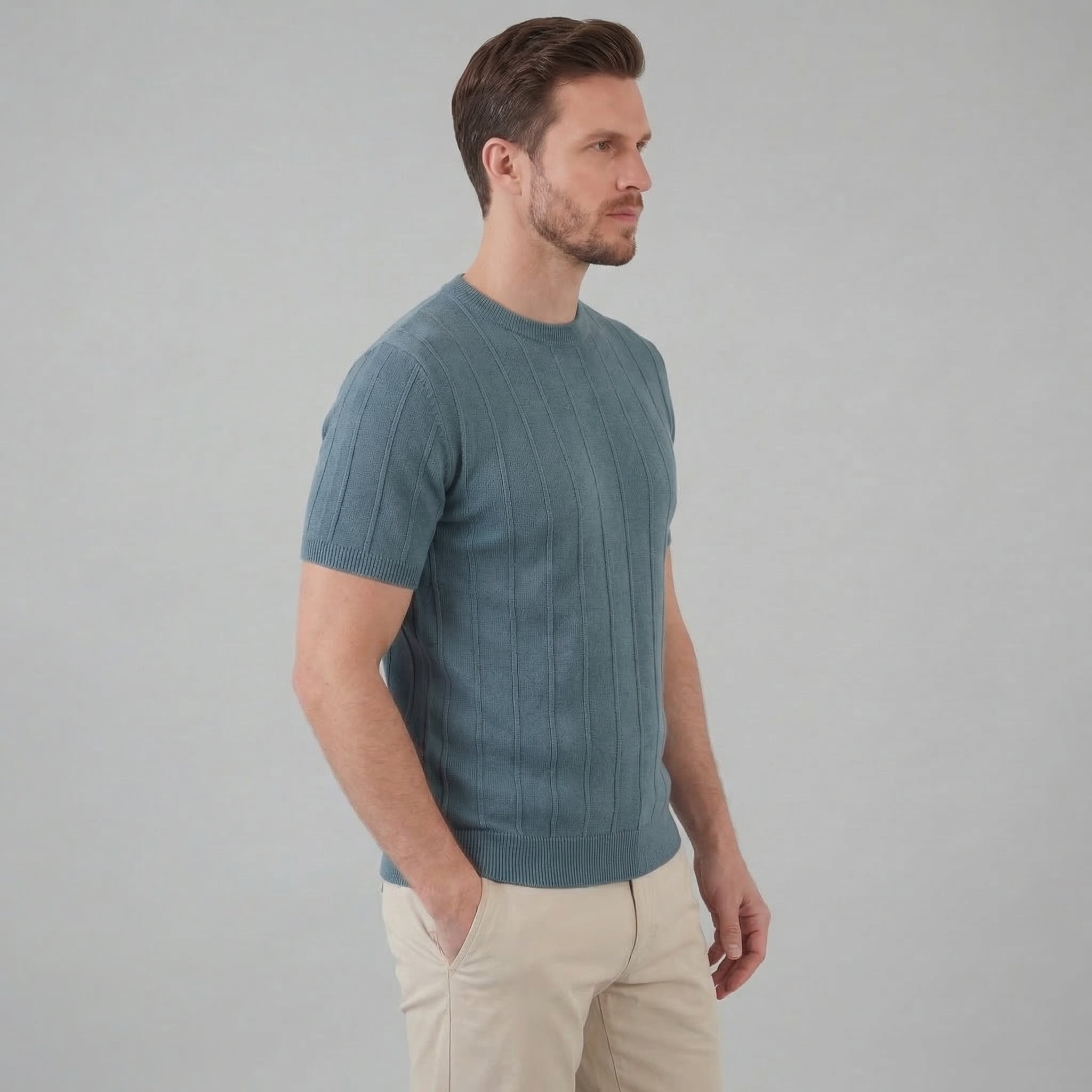 Camiseta Hombre | Tejido Acanalado de Manga Larga