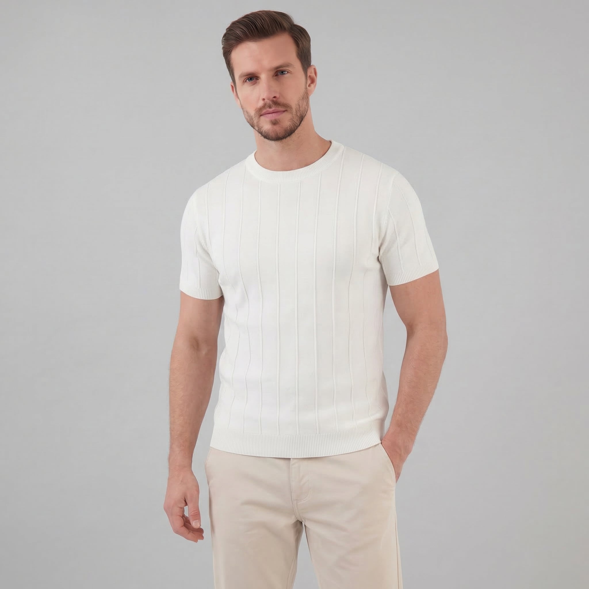 Camiseta Hombre | Tejido Acanalado de Manga Larga