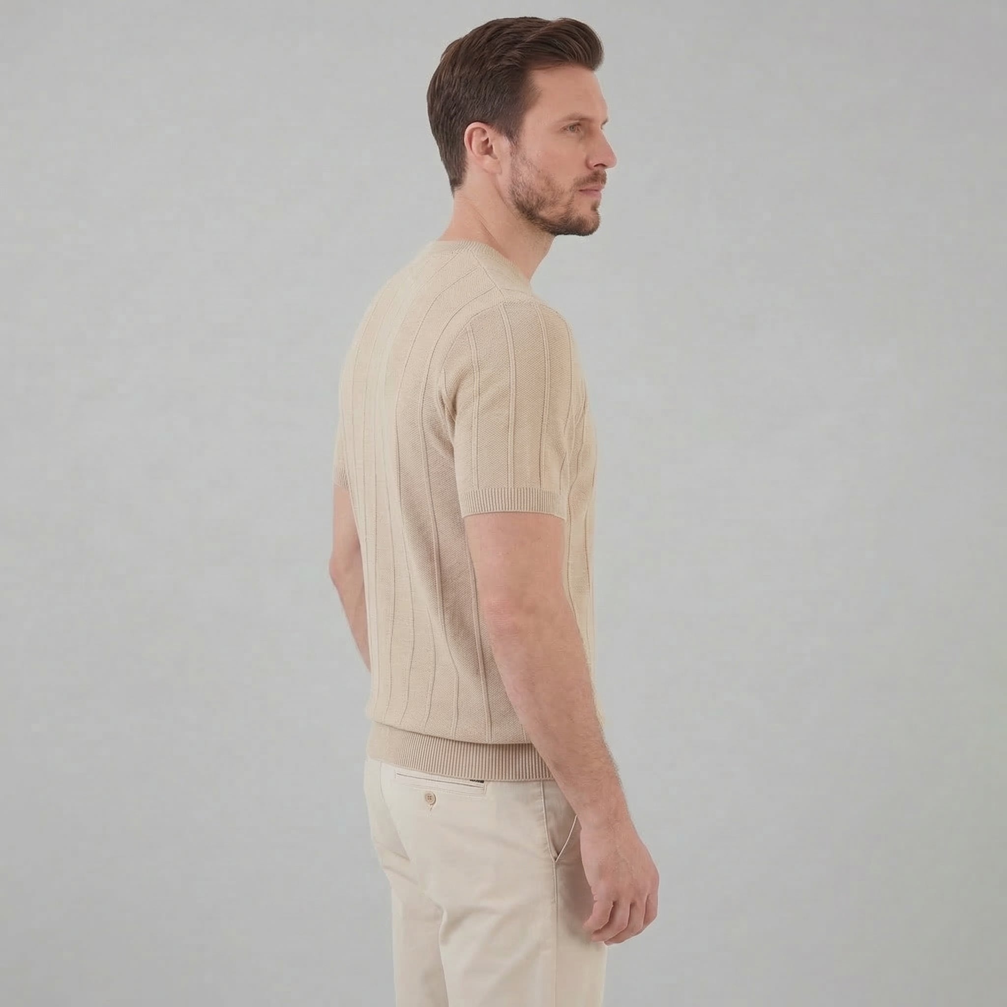 Camiseta Hombre | Tejido Acanalado de Manga Larga