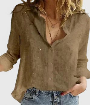 Camisa Mujer | Corte Recto con Cuello Solapa Ondulado