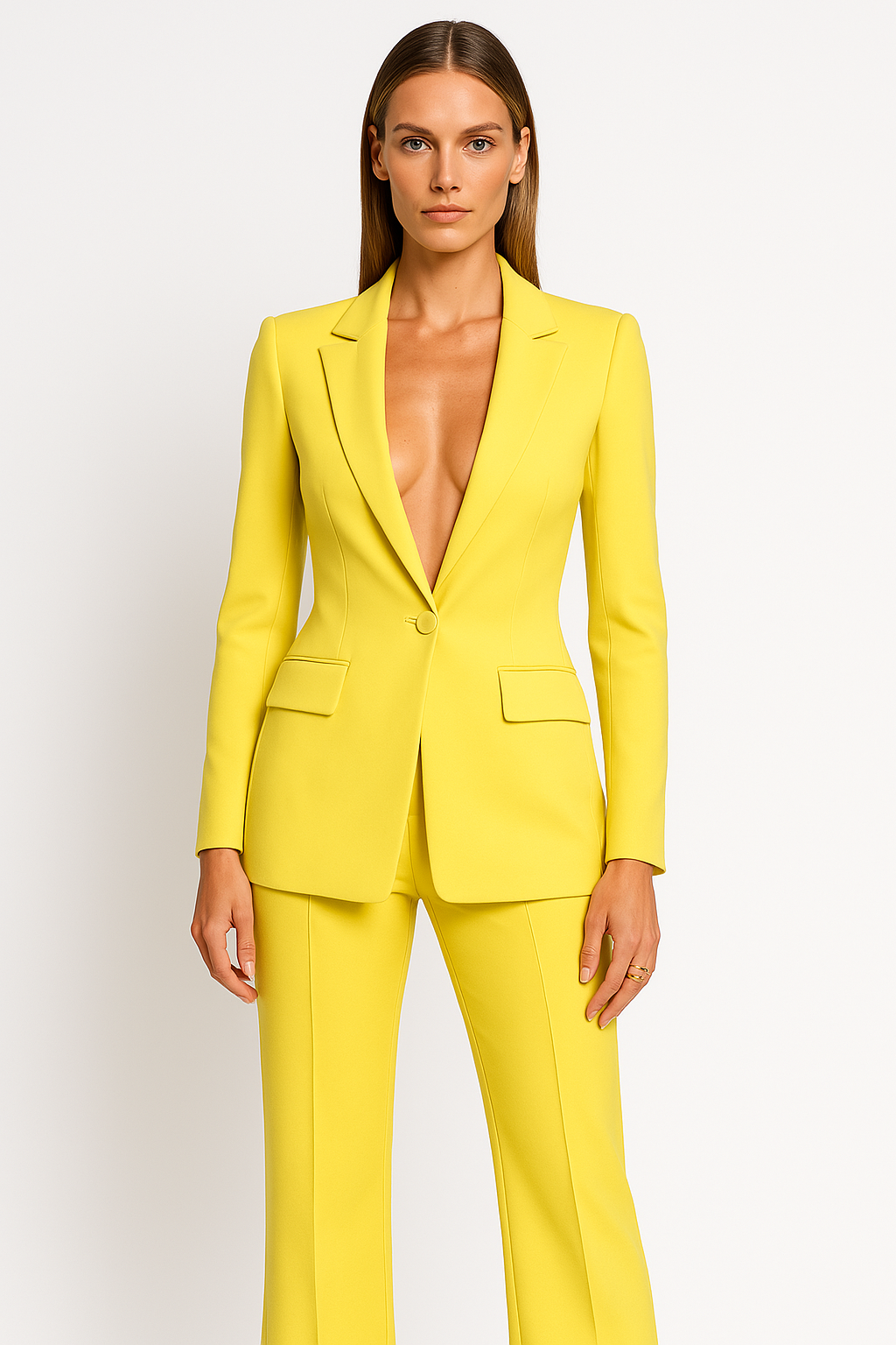 Blazer Mujer | Conjunto de Dos Piezas con Pantalón de Talle Alto