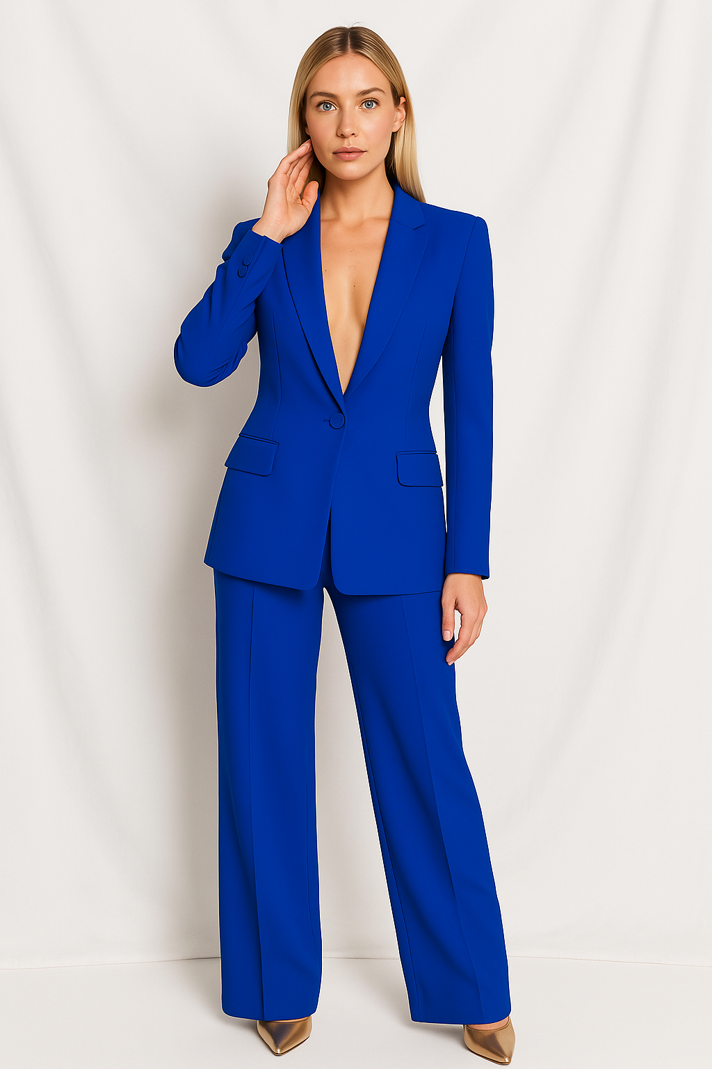 Blazer Mujer | Conjunto de Dos Piezas con Pantalón de Talle Alto