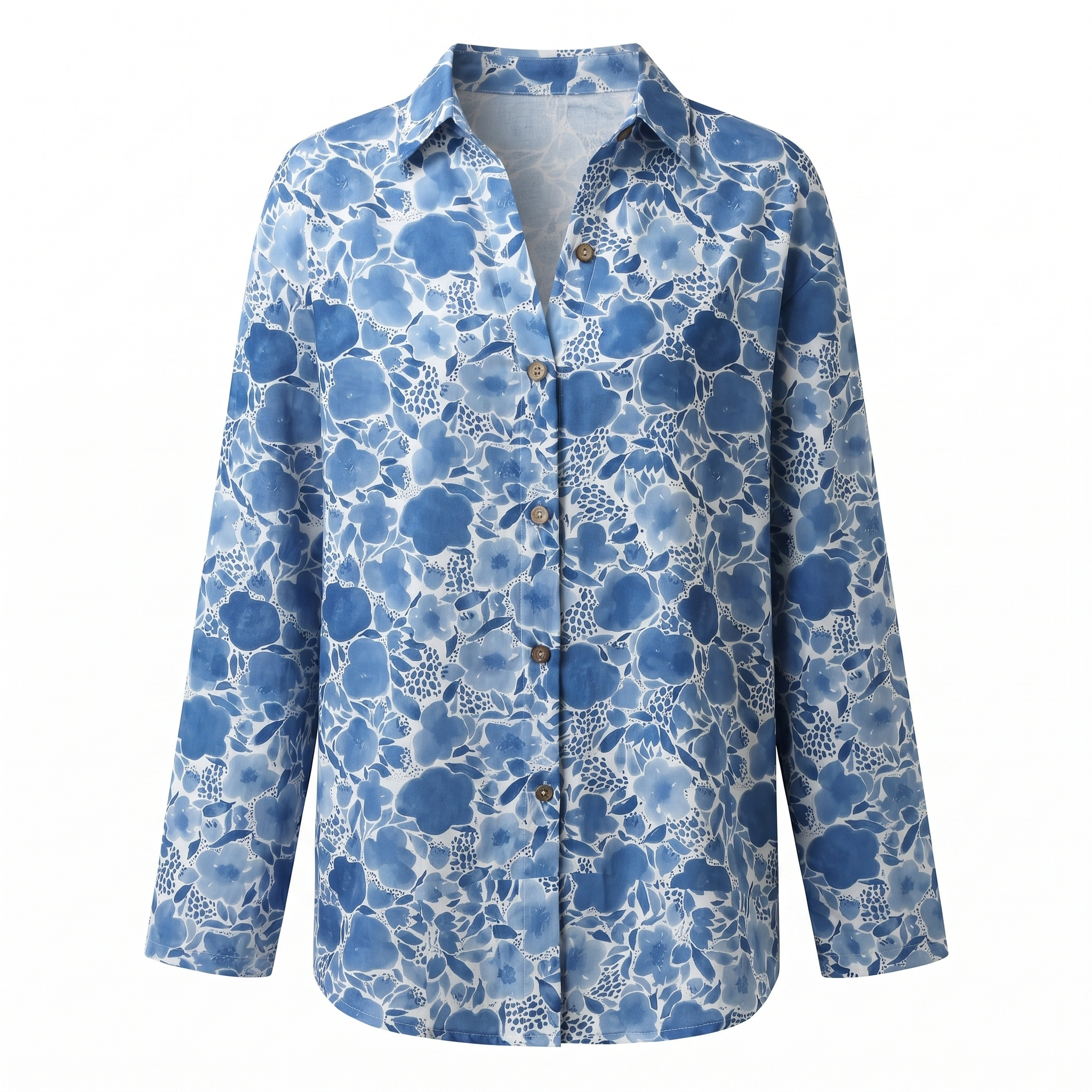 Blusa Mujer | Cuello Dividido en V con Mangas Enrollables