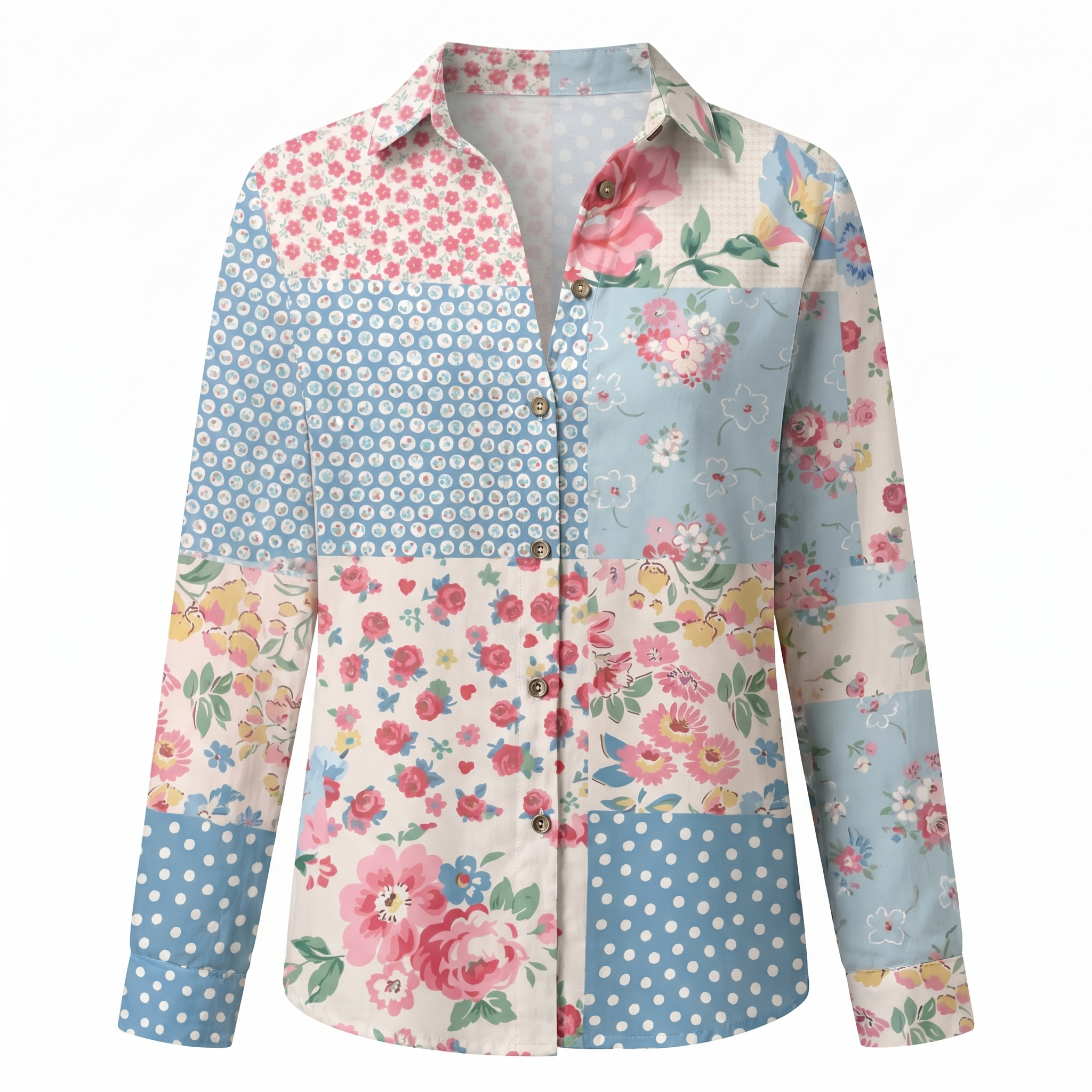 Blusa Mujer | Cuello Dividido en V con Mangas Enrollables