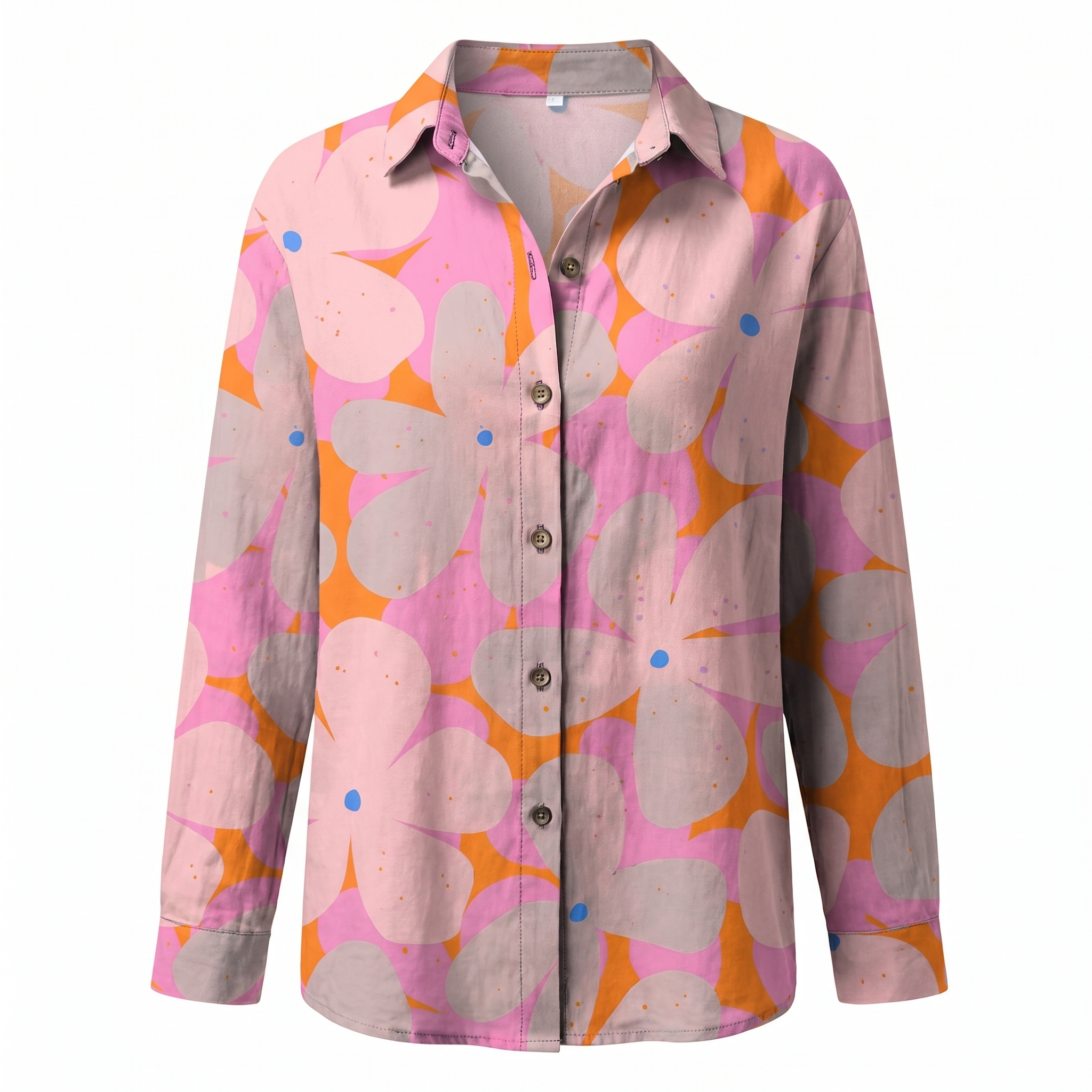 Blusa Mujer | Cuello Dividido en V con Mangas Enrollables